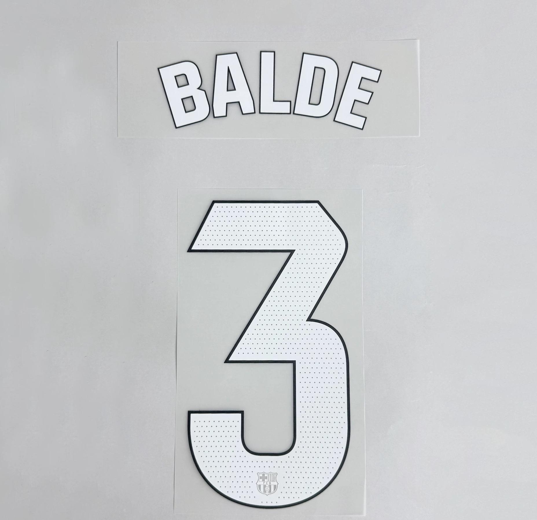 BALDE #3 FC Barcelona 2025-26 Third Away La Liga Football Soccer Name & Number Set
