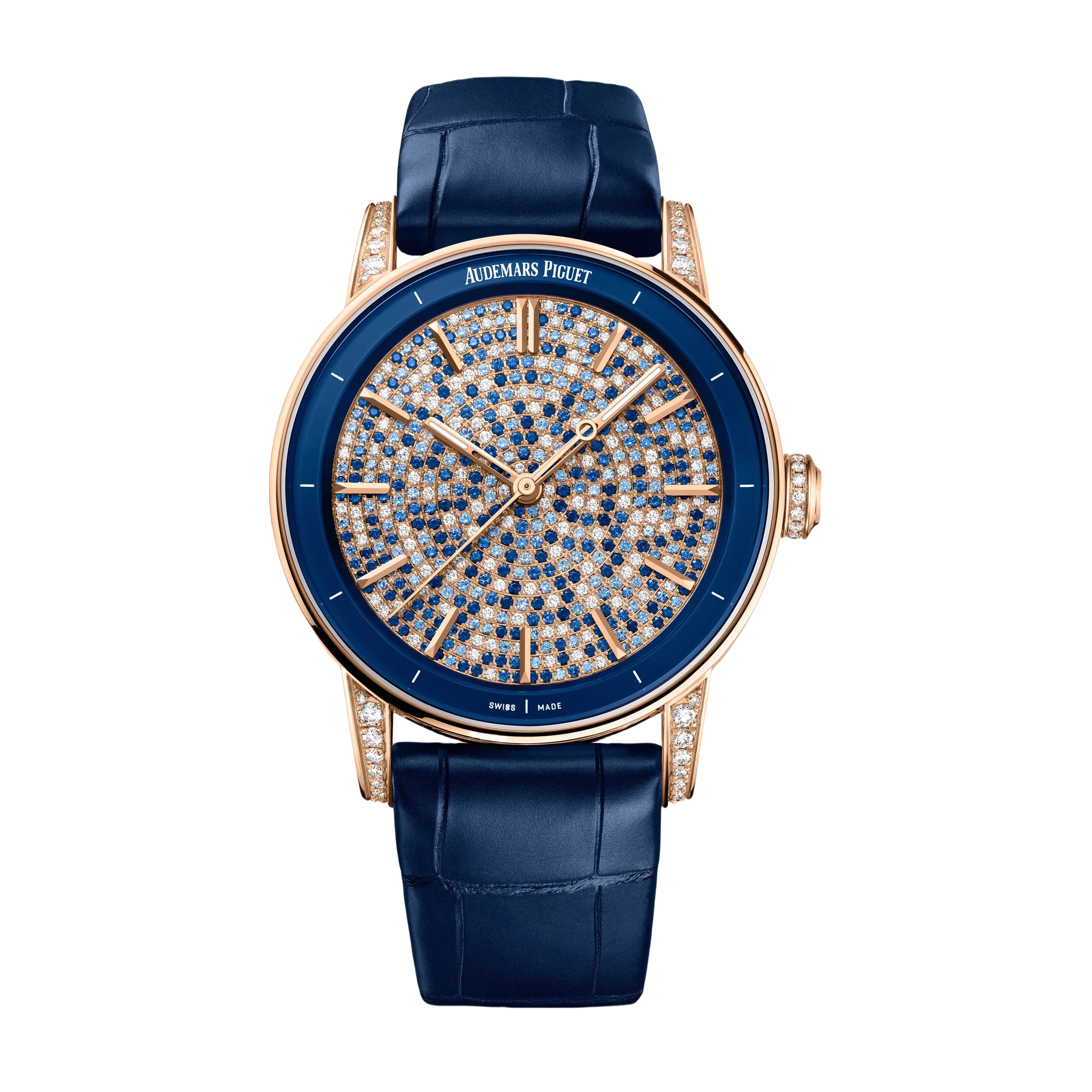 [2026 Mirror Grade]Audemars Piguet Code 11.59 Selfwinding Pink Gold Blue Sapphires & Diamond Dial 38 mm | 77410OR.ZZ.D343CR.01
