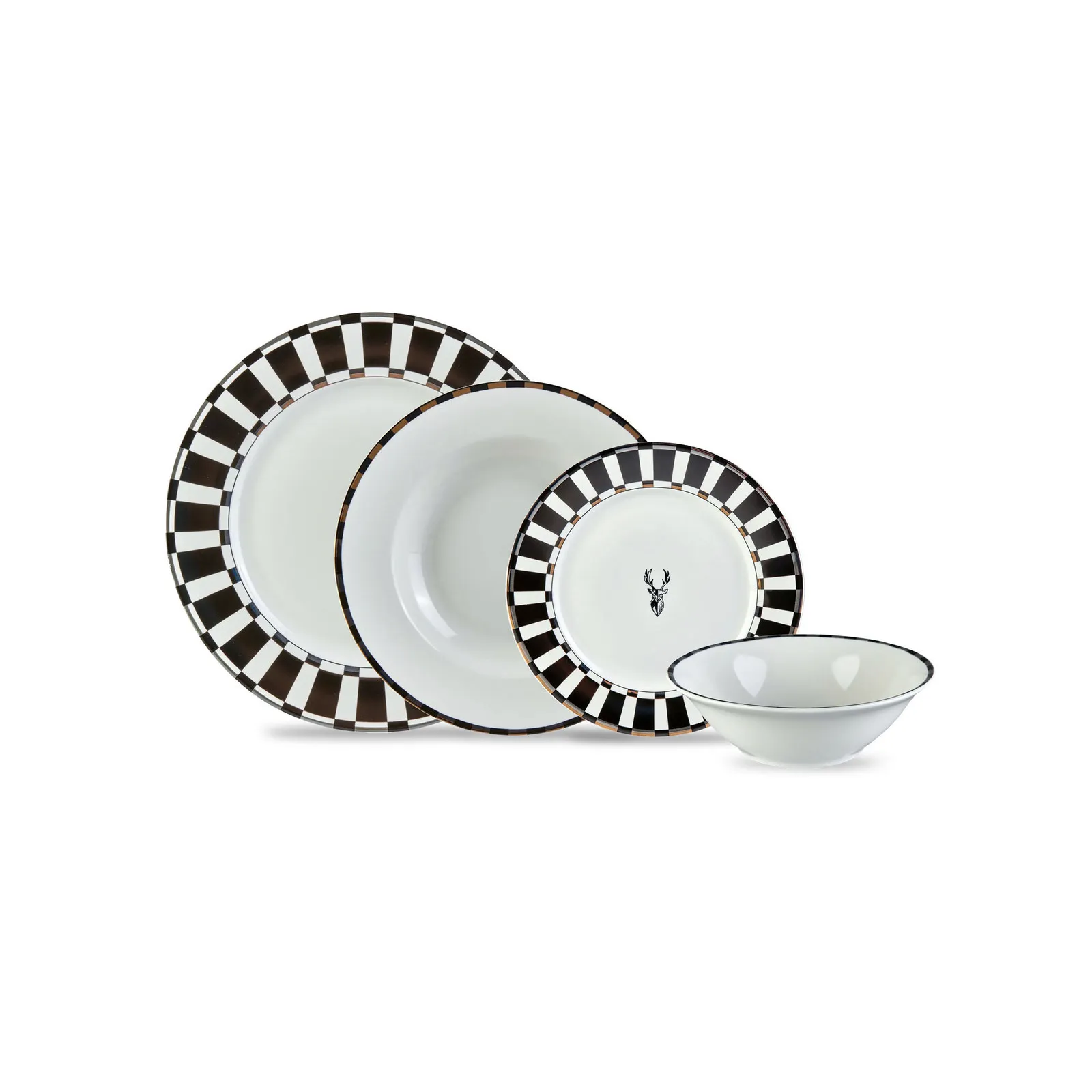 Service de table Karaca Aries pour 6 personnes, 24 pièces, noir