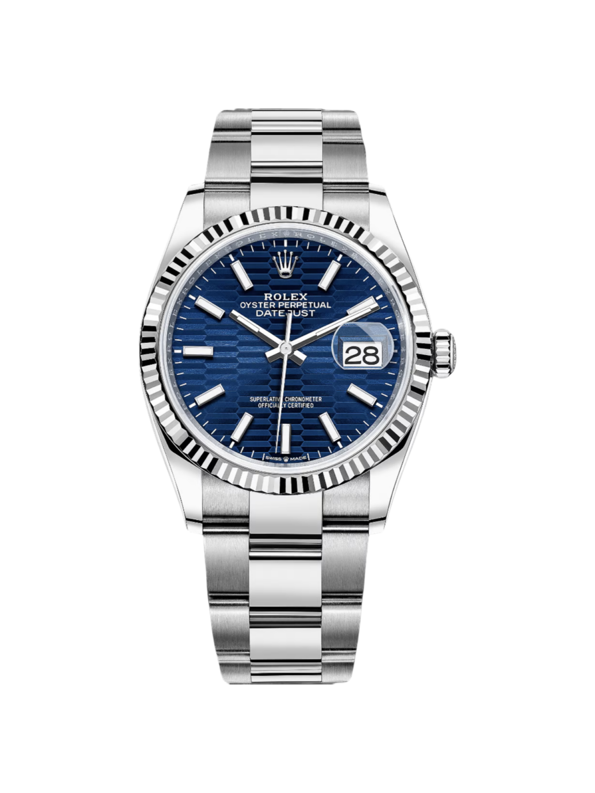 [2026 Mirror Grade]RLX  Datejust 36mm 126234-0050 Blue Motif Dial 126234 Oyster Bracelet Fluted Bezel