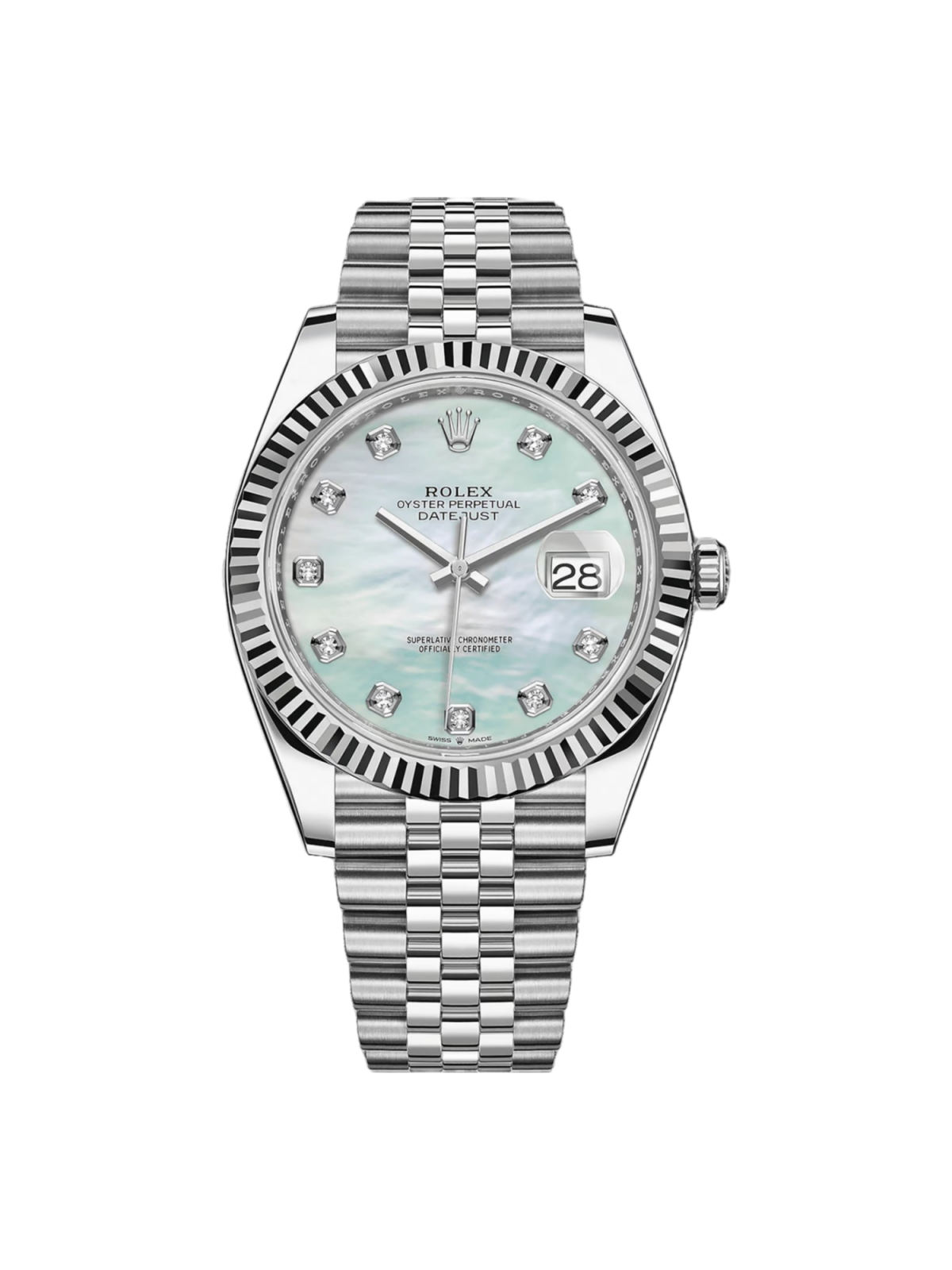 [2026 Mirror Grade]RLX  Datejust 126334 MOP Diamond Jubilee 41mm Stainless Steel and White Gold