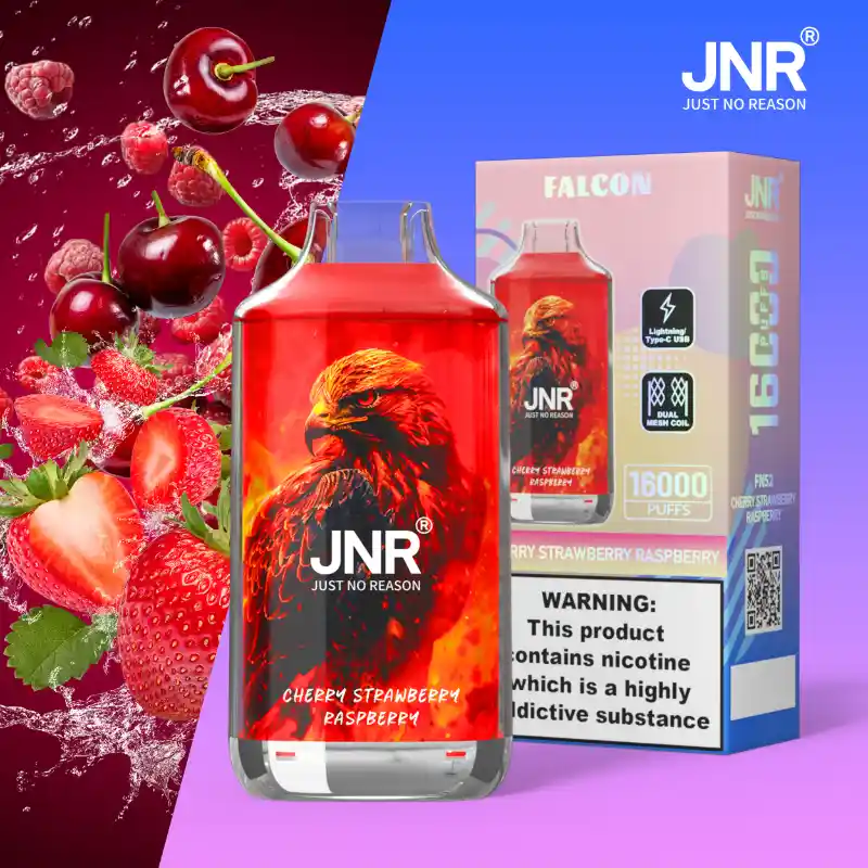 JNR Falcon 16K Puffs Disposable Vape - Cherry Strawberry Raspberry