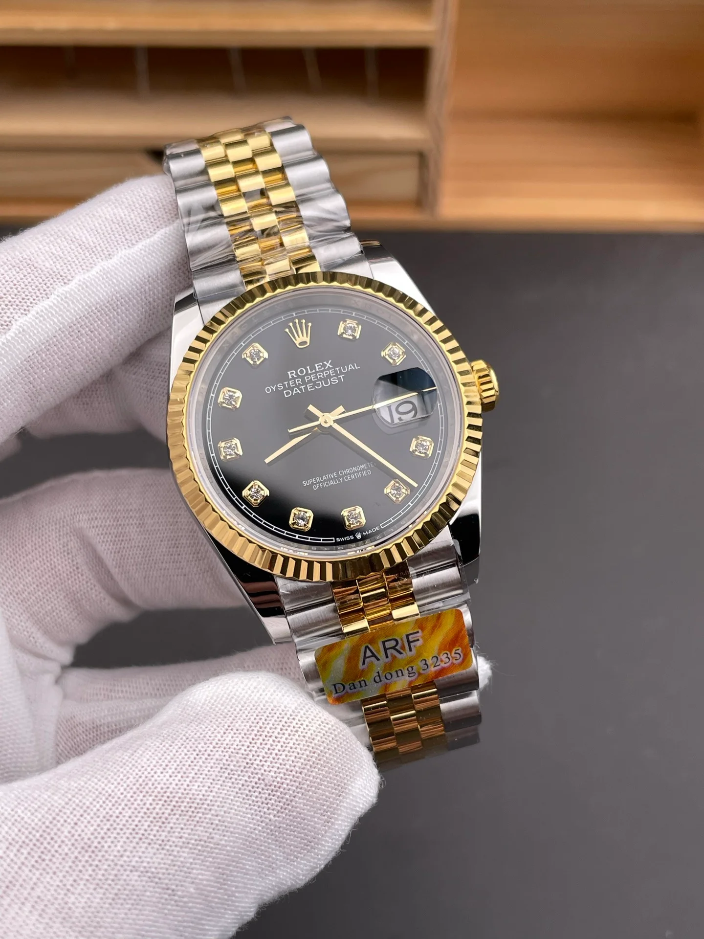 Two-Tone Datejust Black Gold Dial
