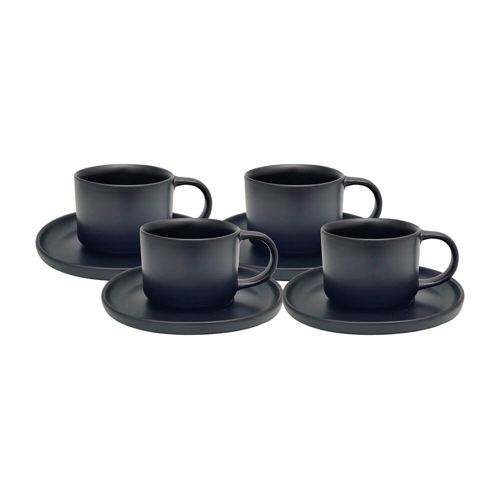 MG HOME Zestaw do kawy MG Home Artena Black, 220 ml, 4 elementy, czarny