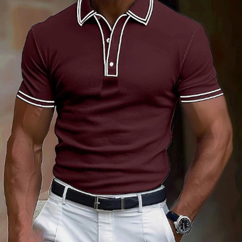 Men's Business Casual Turndown Collar Buttons Polo T-shirts