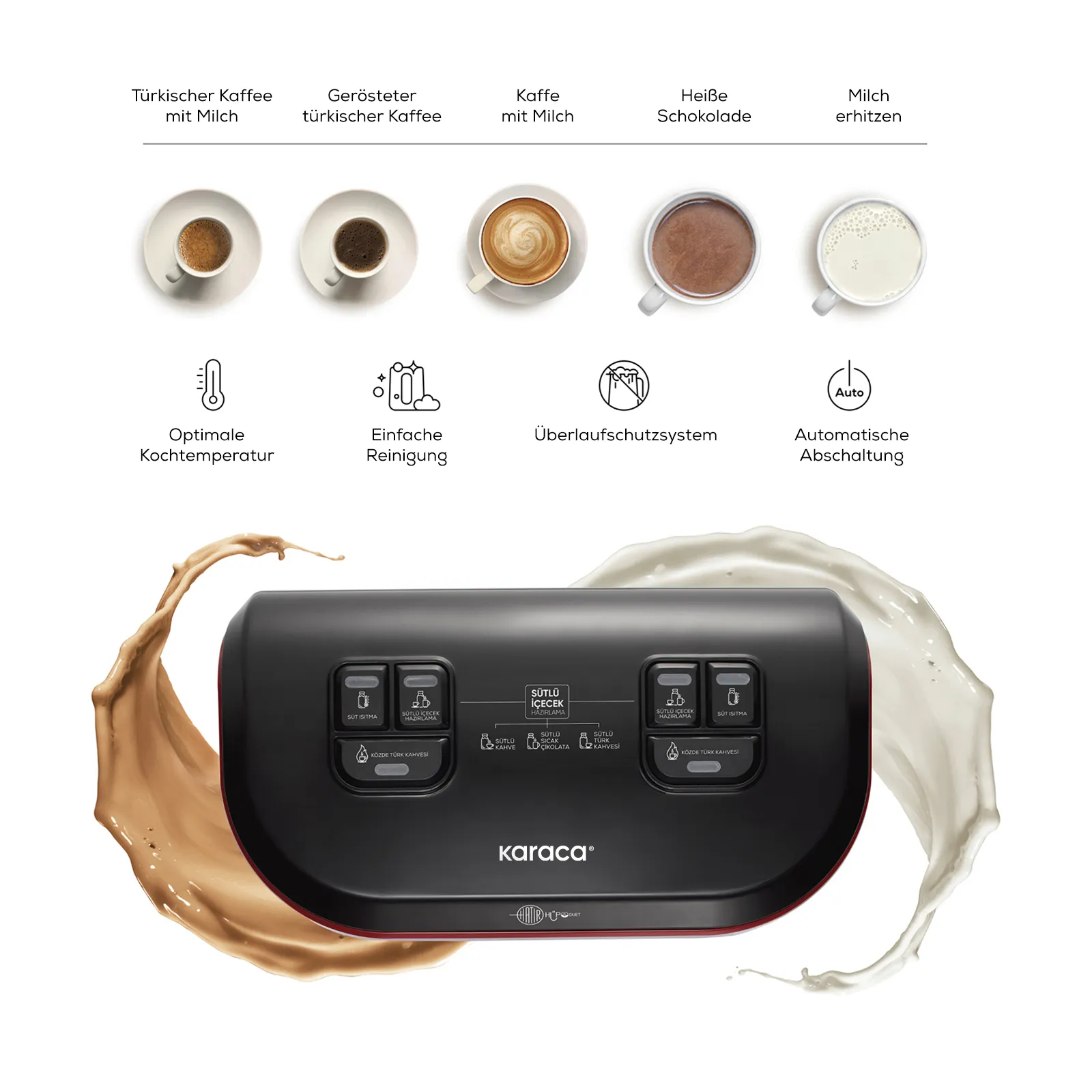 Machine à café Karaca Hatır Hüps pour café moka turc au lait, rouge
