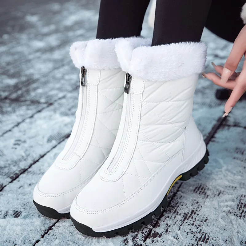 Winter Women Shoes Fashion Ankle Boots Women Keep Warm Female Zipper Snow Boots Ladies Outdoors Women Work Booties