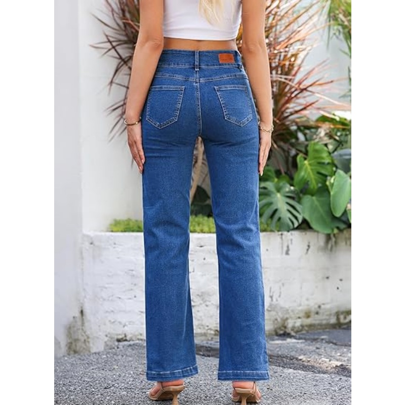 CHICDENLY Women's Jeans High Waisted Straight Leg