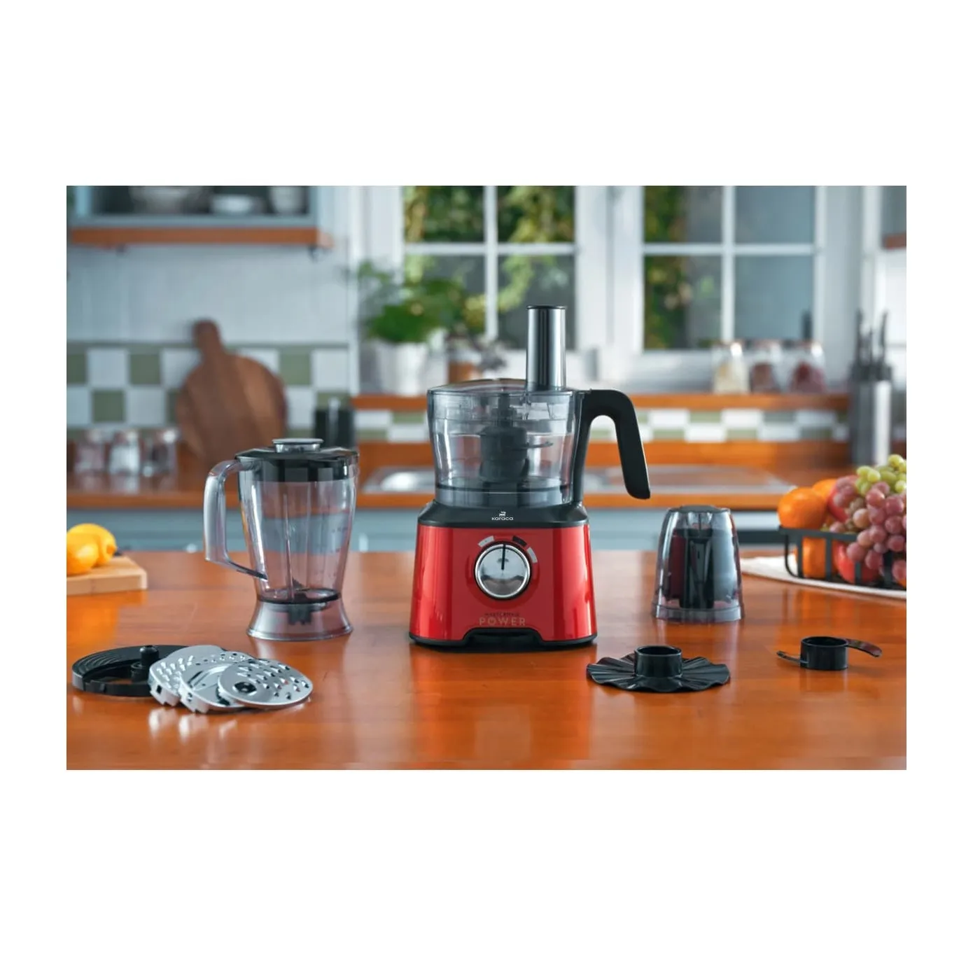 Robot multifonctions Karaca Mastermaid Power Max 11 en 1 2 500 W, rouge impérial