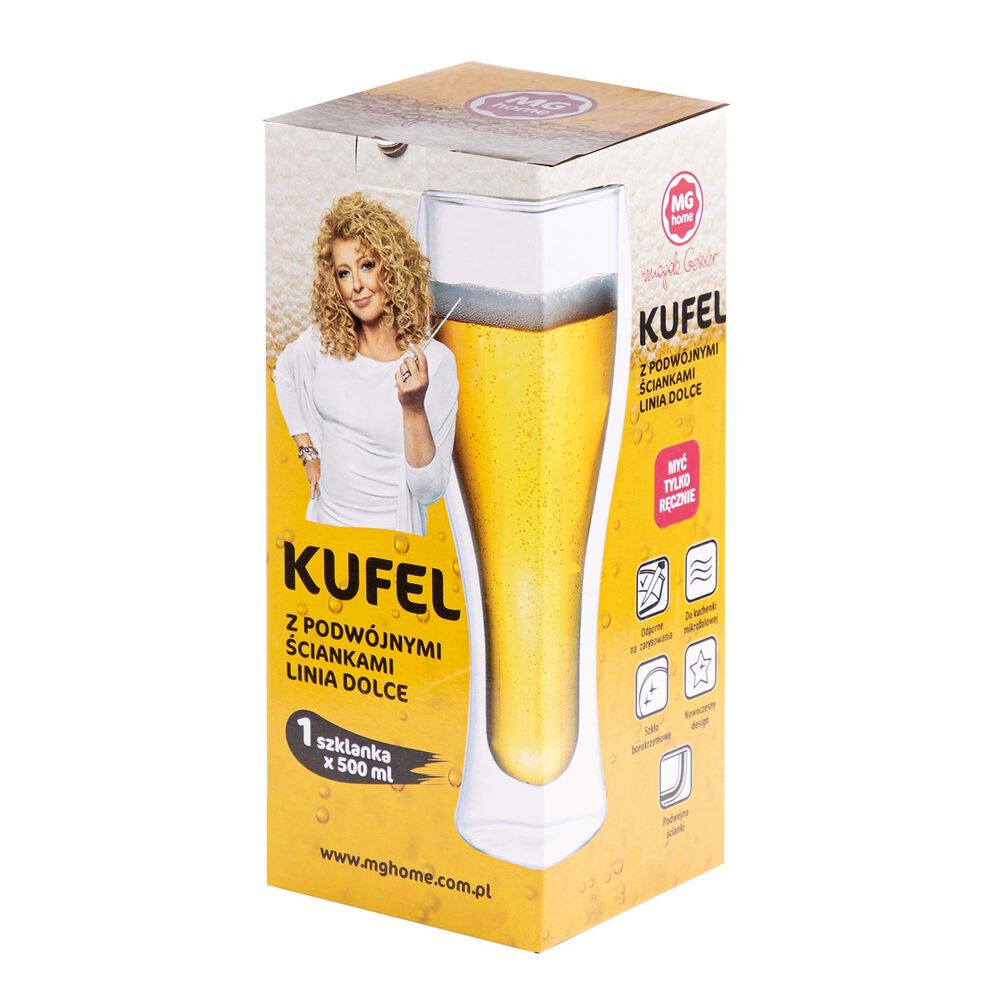 MG HOME Szklanka do piwa Dolce, 500 ml, podwójne ścianki