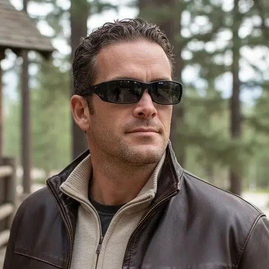Black Wide Line Frame with Polarized Grey Lens
