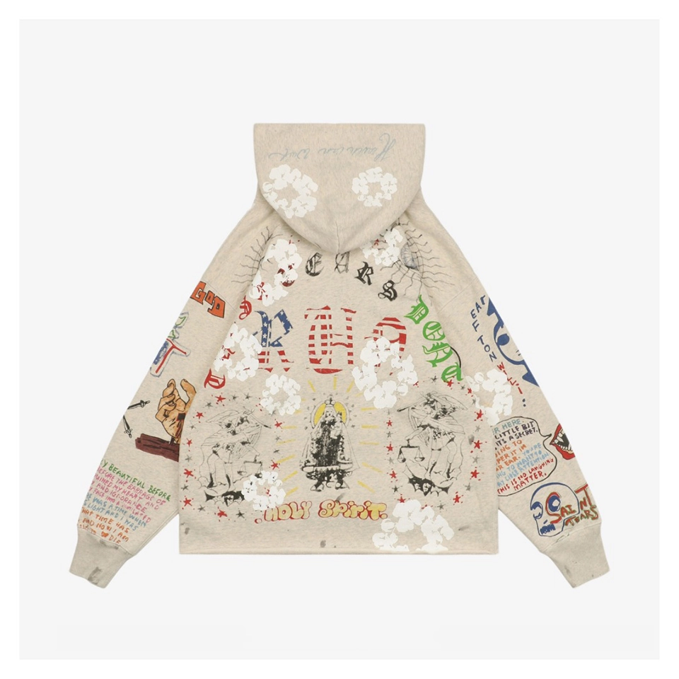 Saint Michael X Denim Tears Cotton Graffiti Print Hoodie