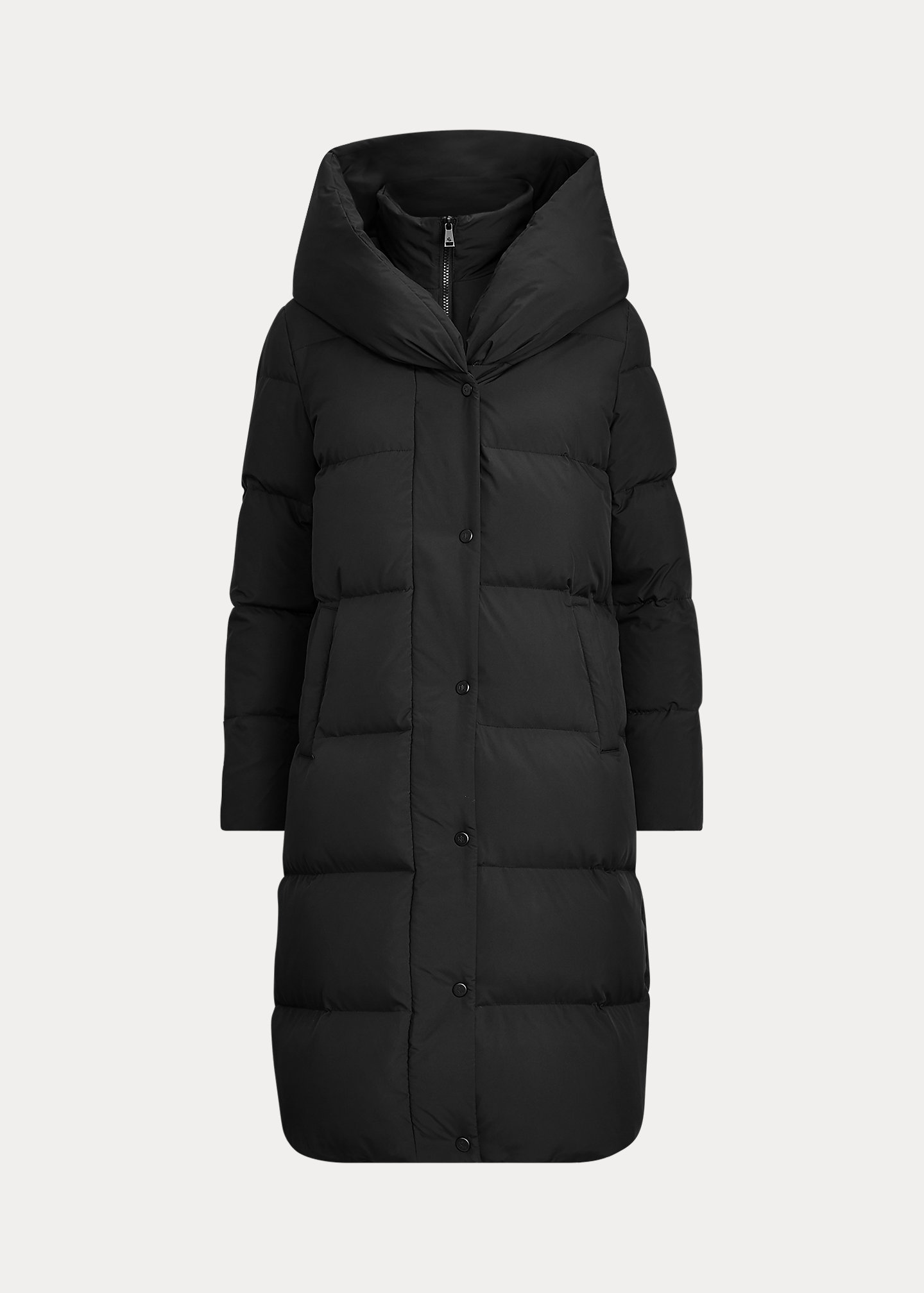 Oversize-Collar Quilted Down Coat