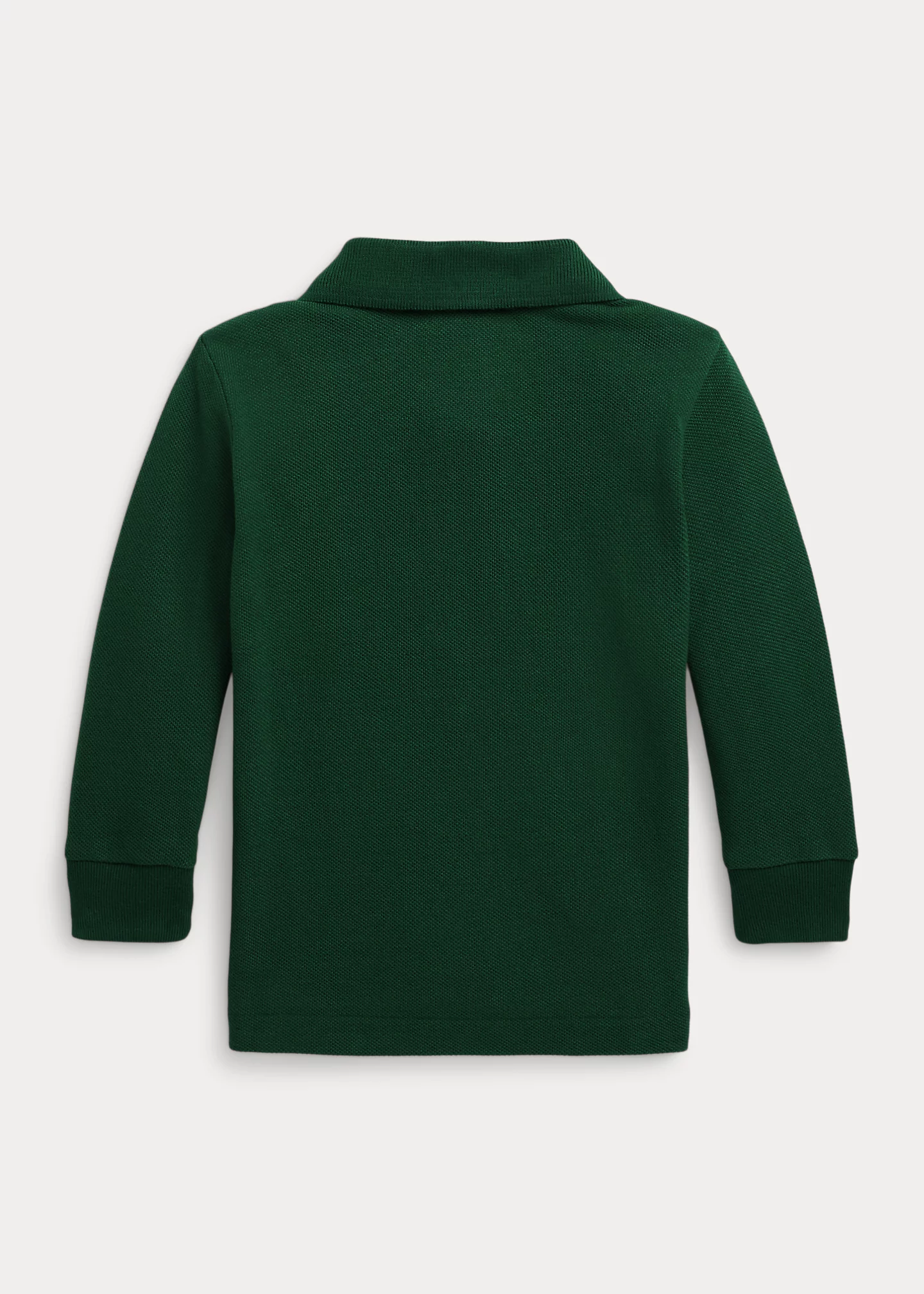 Cotton Mesh Long-Sleeve Polo Shirt