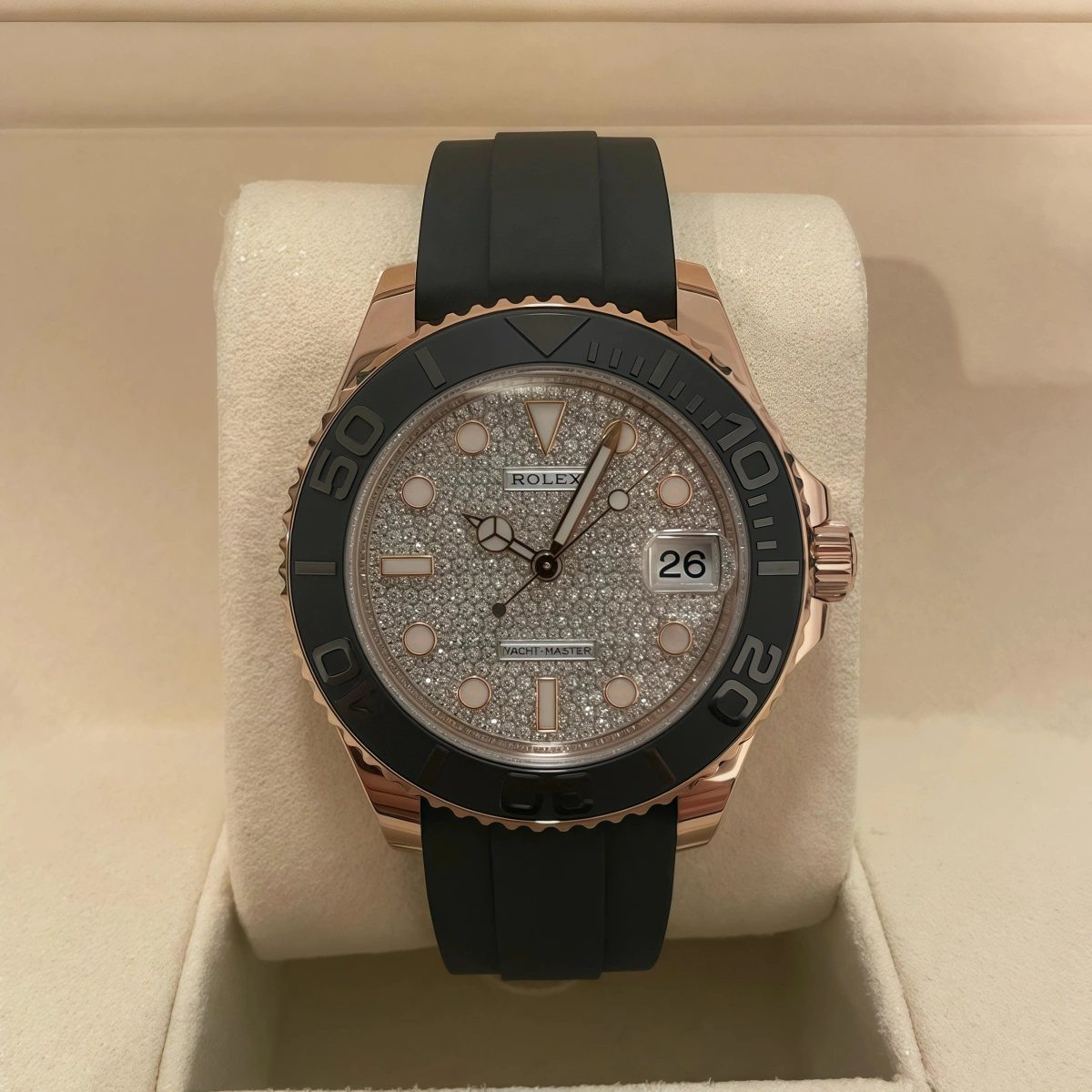 [2026 Mirror Grade]Rolex Yacht-Master 268655-0019 Diamonds Dial Oysterflex