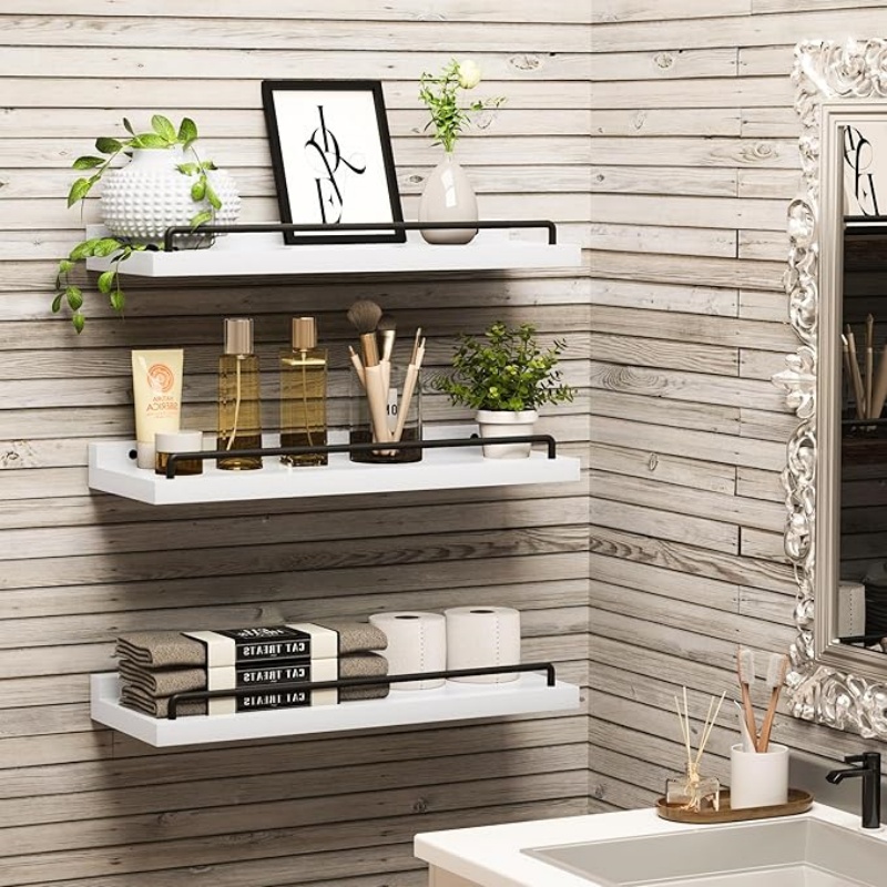 Blue Floating Shelves