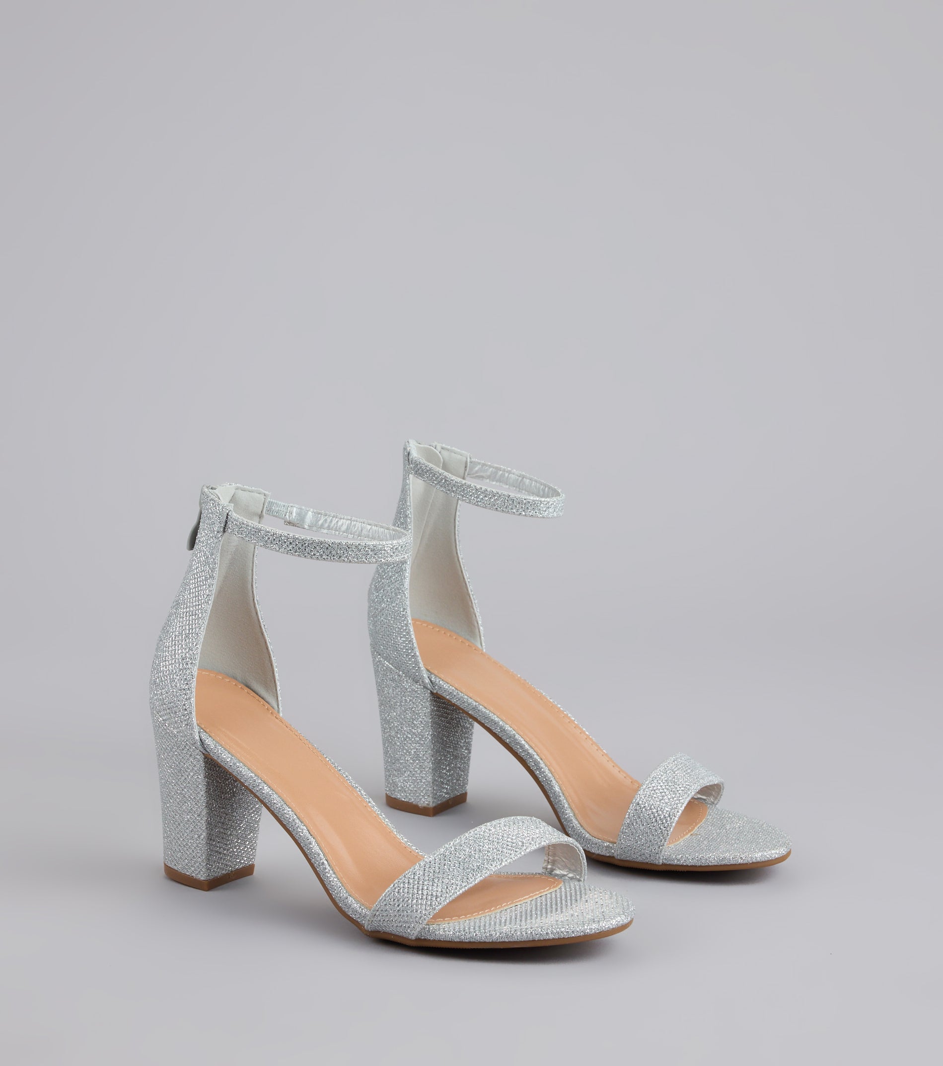 Cue The Compliments Glitter Block Heels