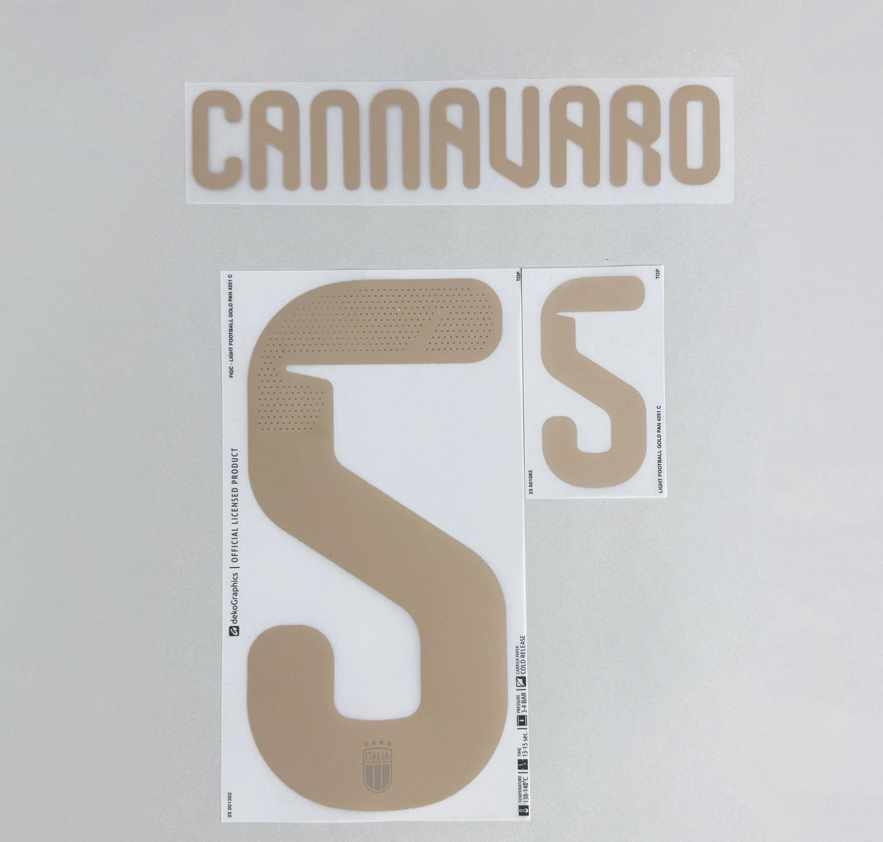 CANNAVARO #5 Italy 2026 World Cup Home Football Soccer Name & Number Set
