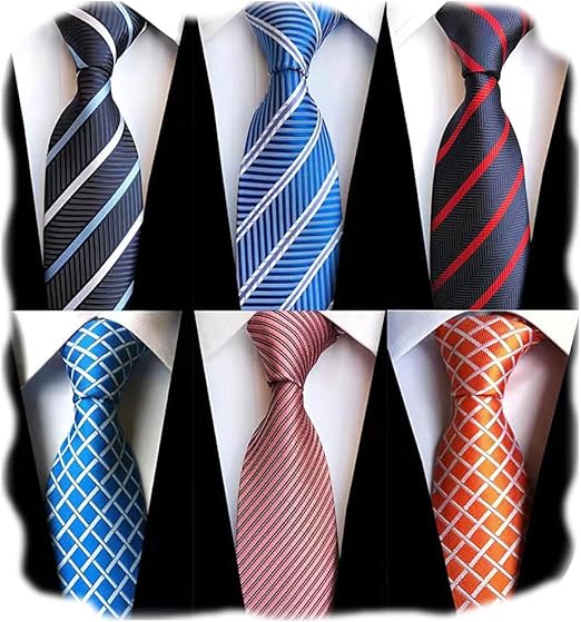 JERMYN Lot 6 PCS Classic Men's Silk Tie Necktie Woven JACQUARD Neck Ties