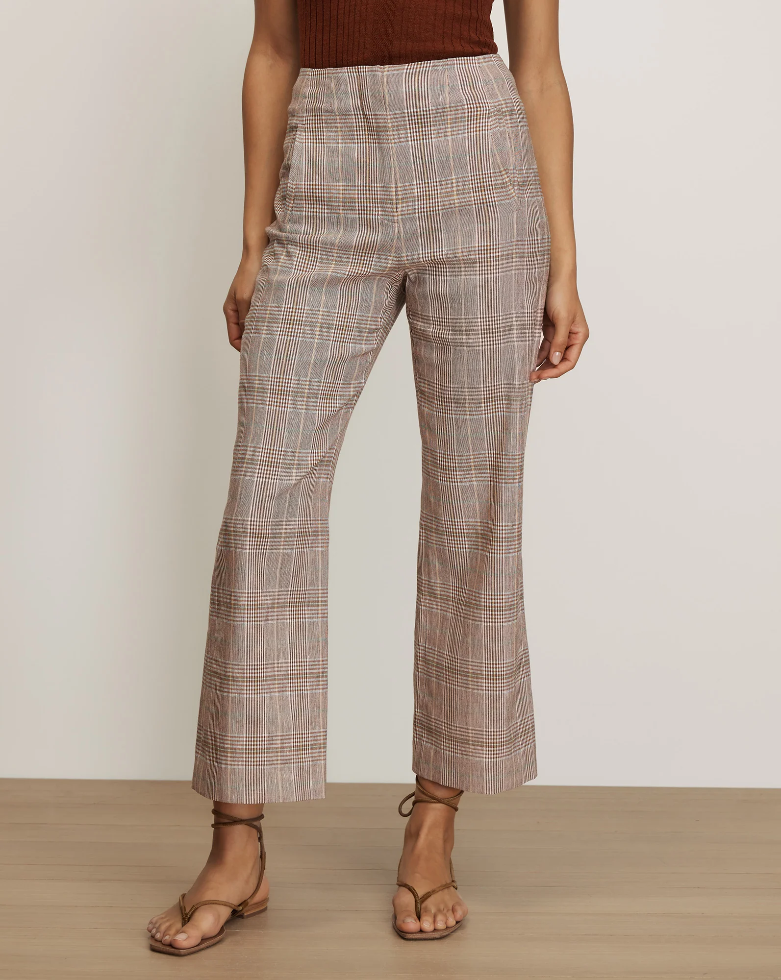 Dova Plaid Wide-Leg Pant