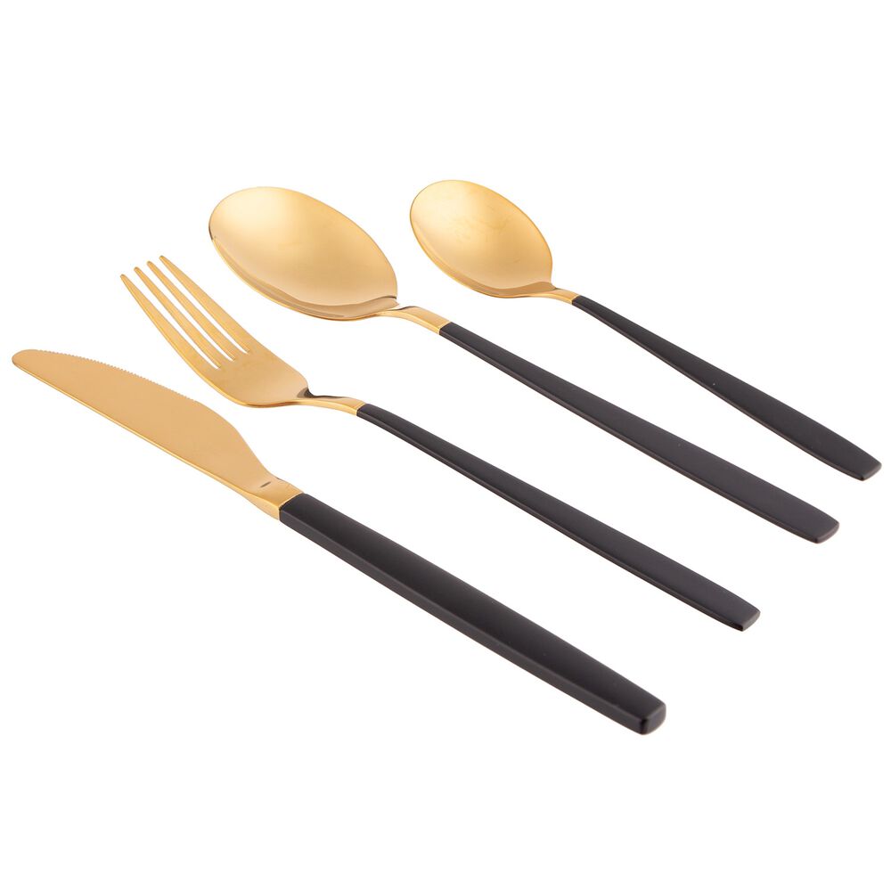 ALTOM DESIGN Zestaw sztućców Altom Design Noble, 24 elementy, złoto-czarne