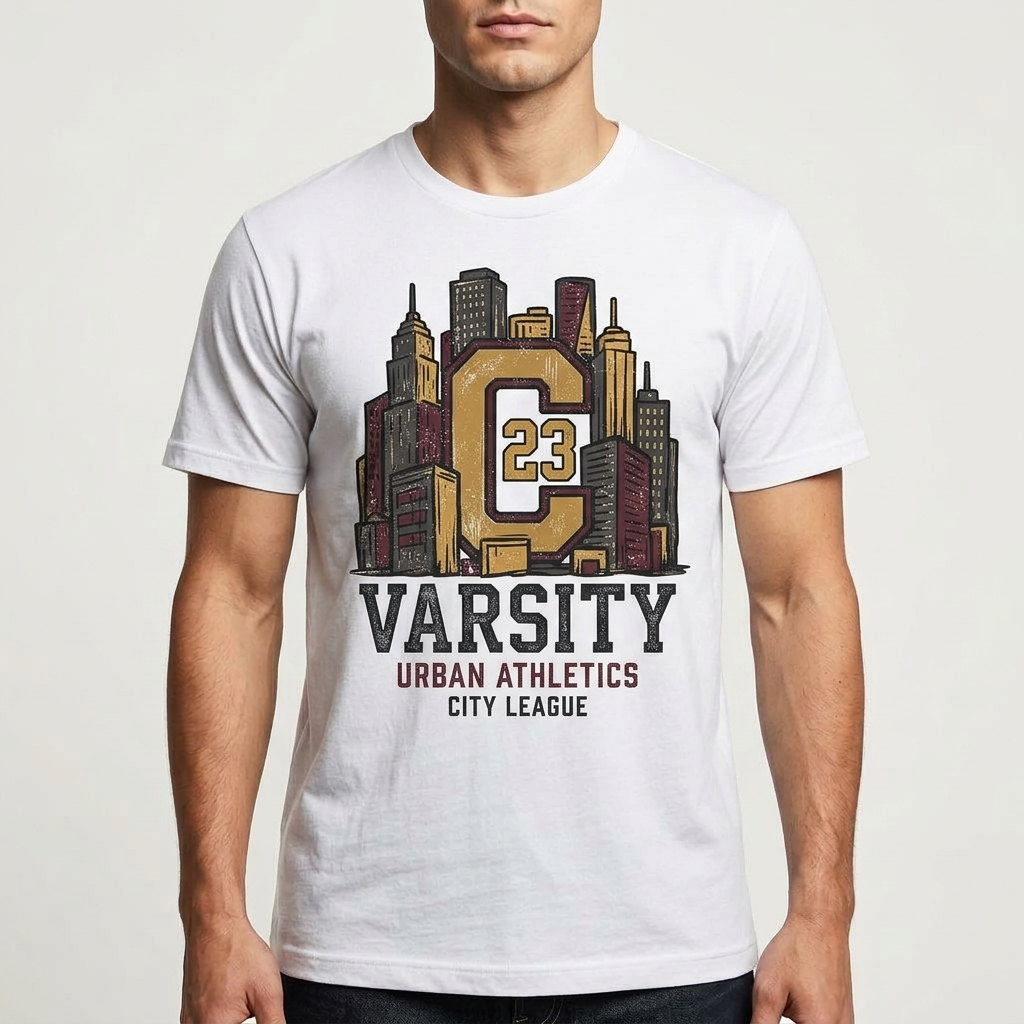 City Varsity Tee, Vintage Athletic Graphic T-Shirt, Unisex Streetwear Shirt CityTee2