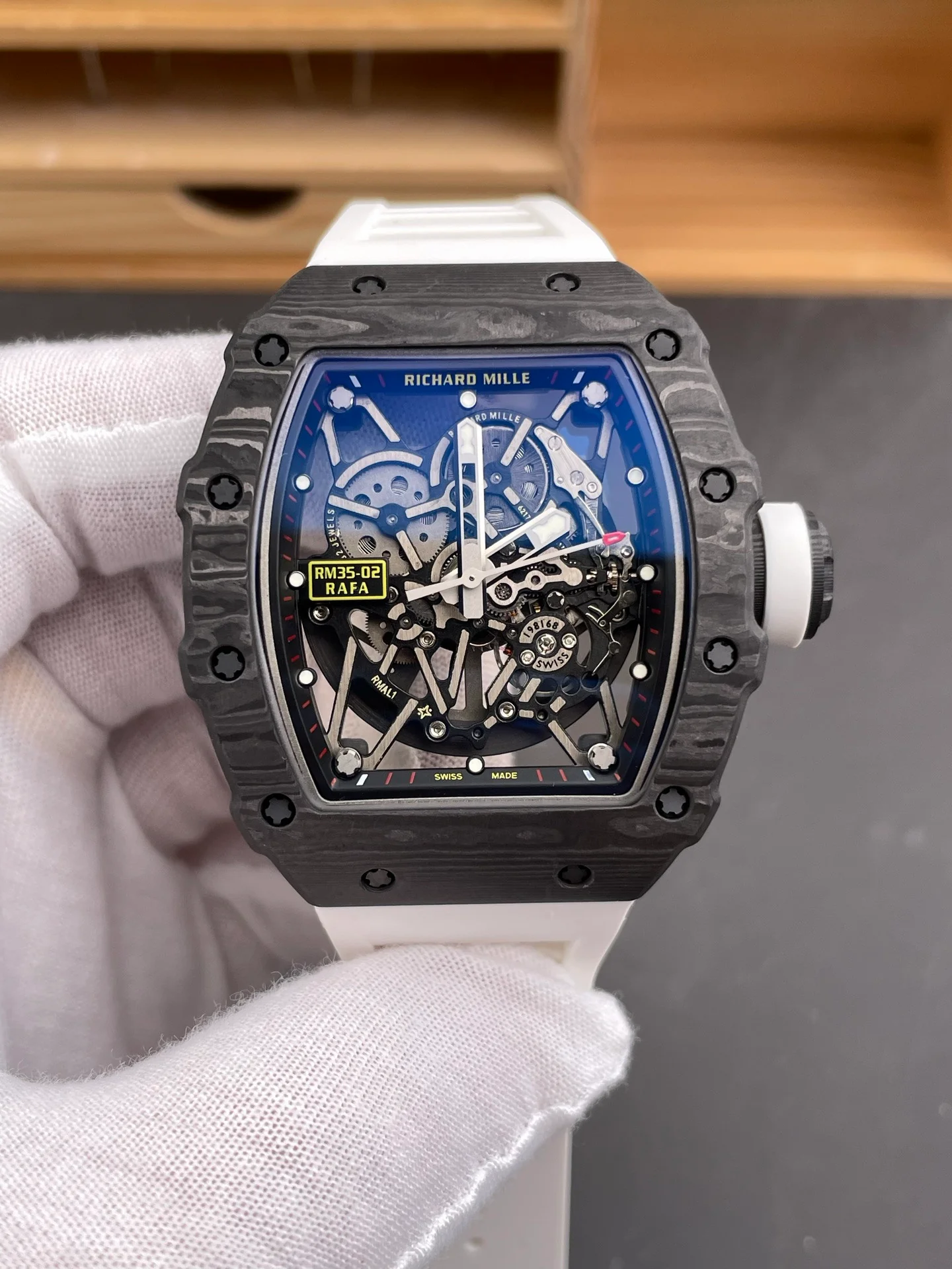 RM35-02 Carbon Fiber Red Bezel