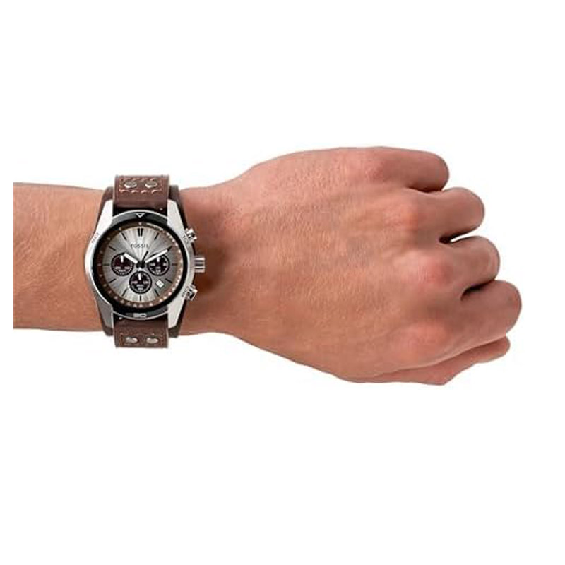 KINDWIN Men's quartz stainless steel leather chronograph watch