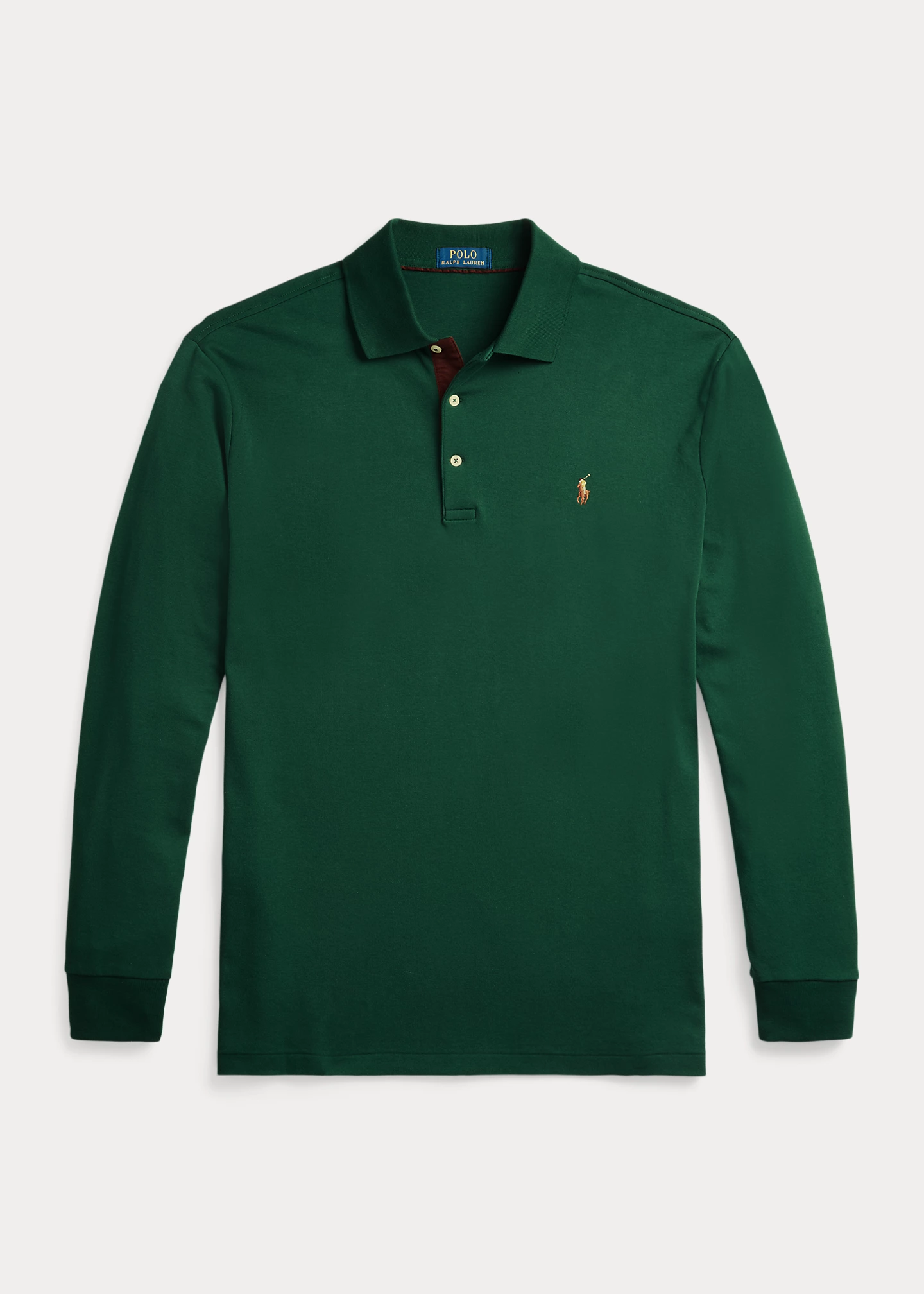 Soft Cotton Long-Sleeve Polo Shirt