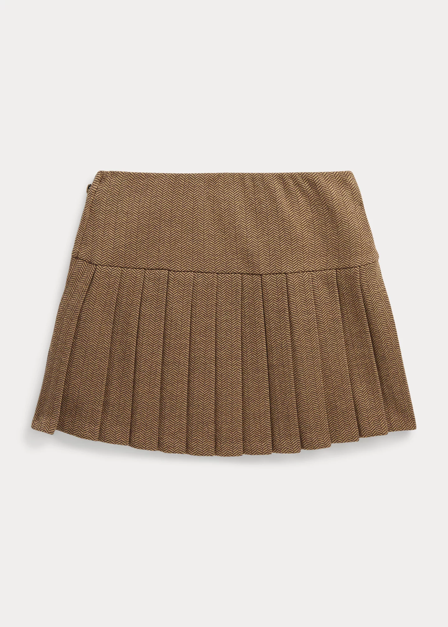 Pleated Herringbone Skirt