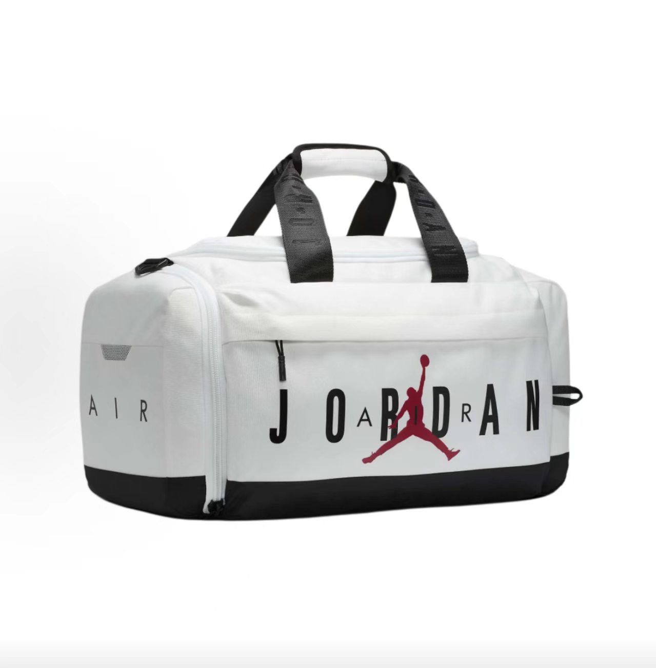 Jordan Large Jumpman Logo White Black Color Block Duffle Crossbody Bag