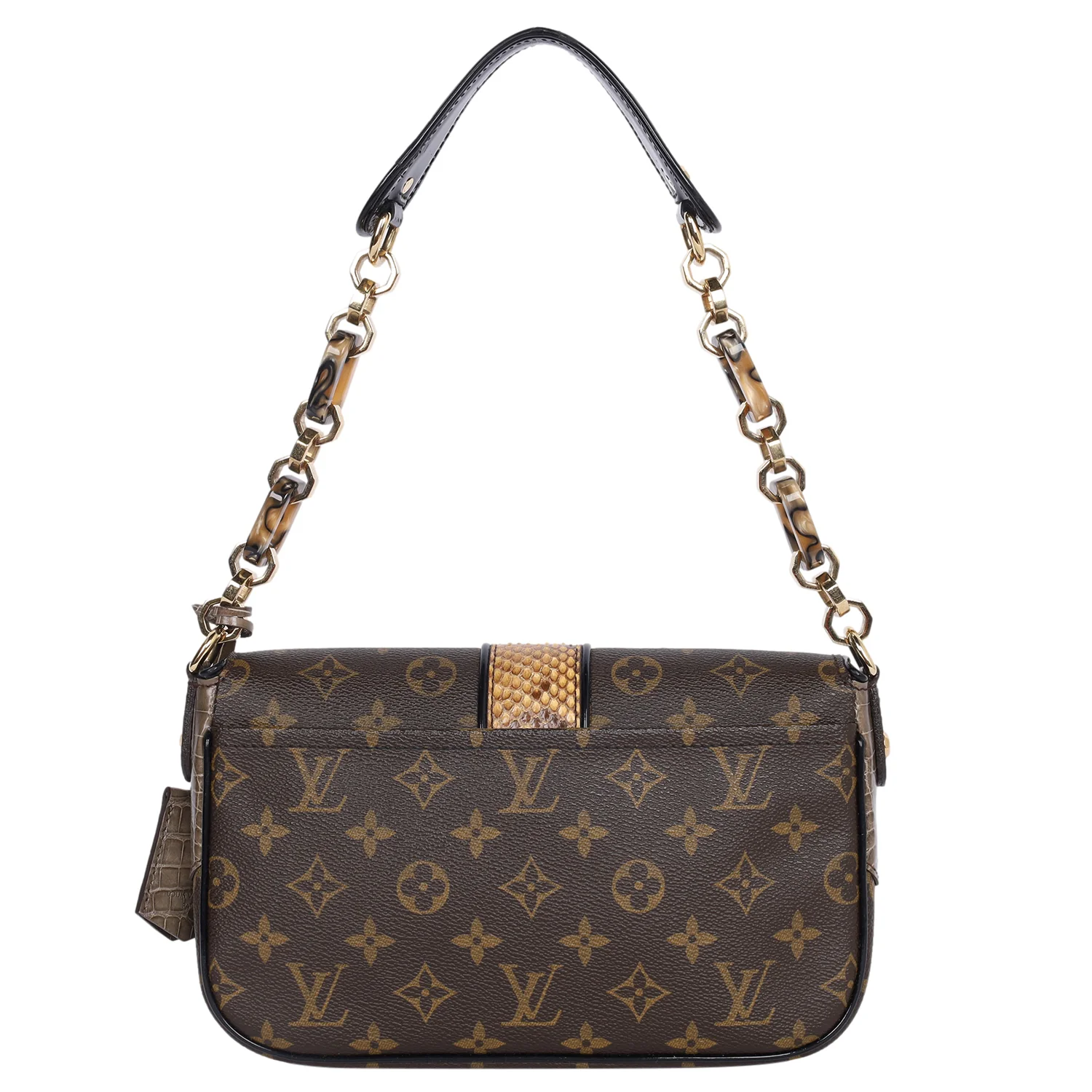 Monogram Alligator Python Shoulder Bag