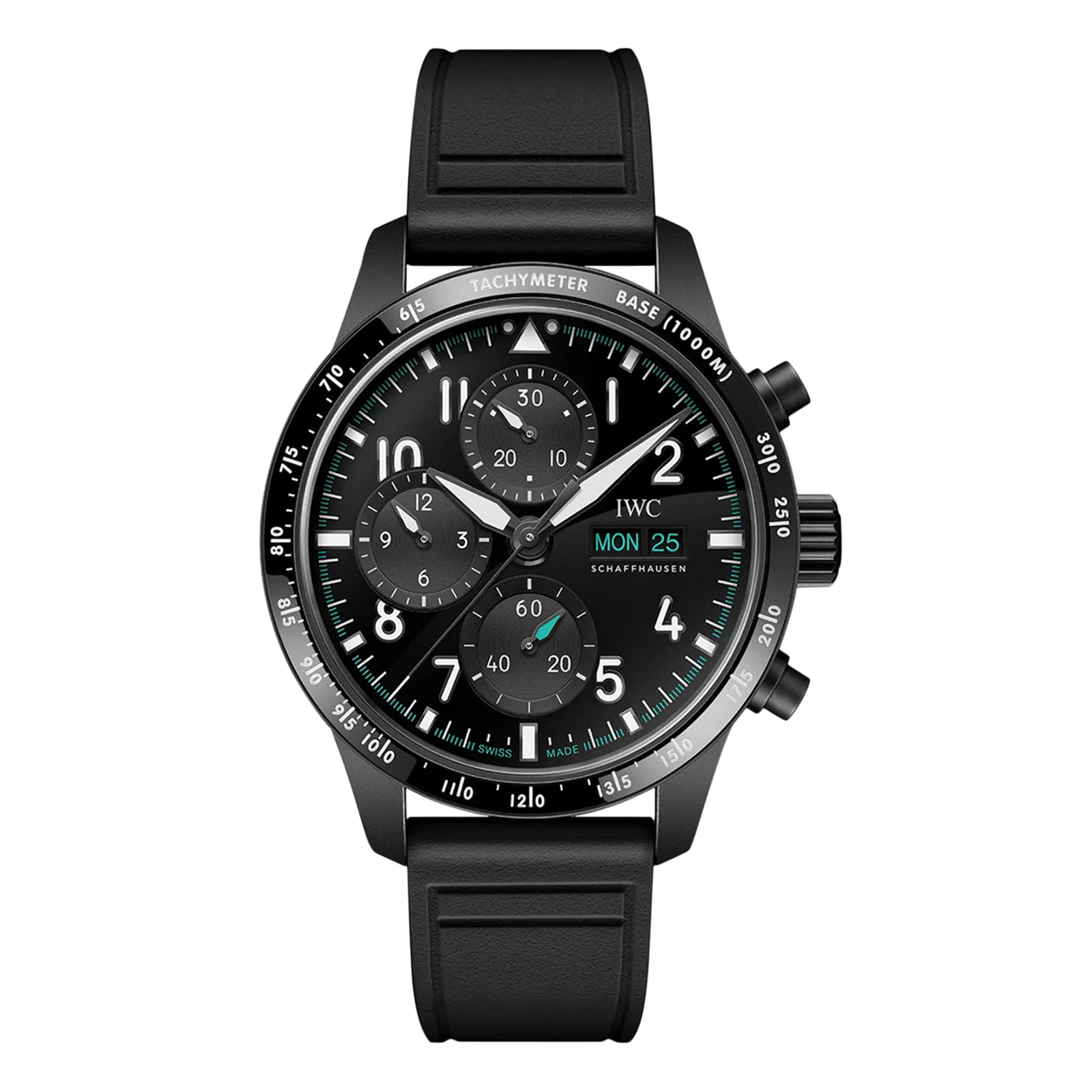 [2026 Mirror Grade]IWC Pilot Performance Chronograph 41mm Mercedes AMG Petronas Formula OneTM Team Mens Watch Black Rubber IW388306