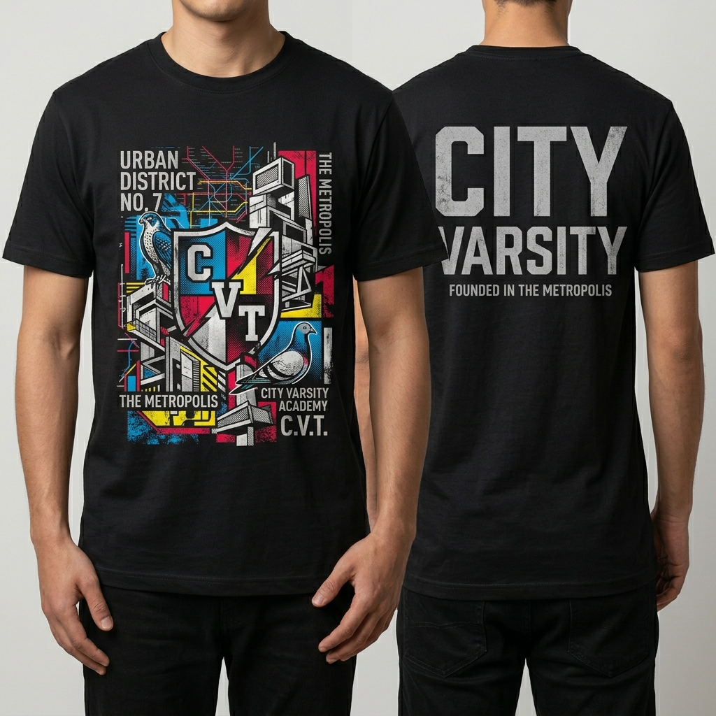 City Varsity Tee, Vintage Athletic Graphic T-Shirt, Unisex Streetwear Shirt CityTee2