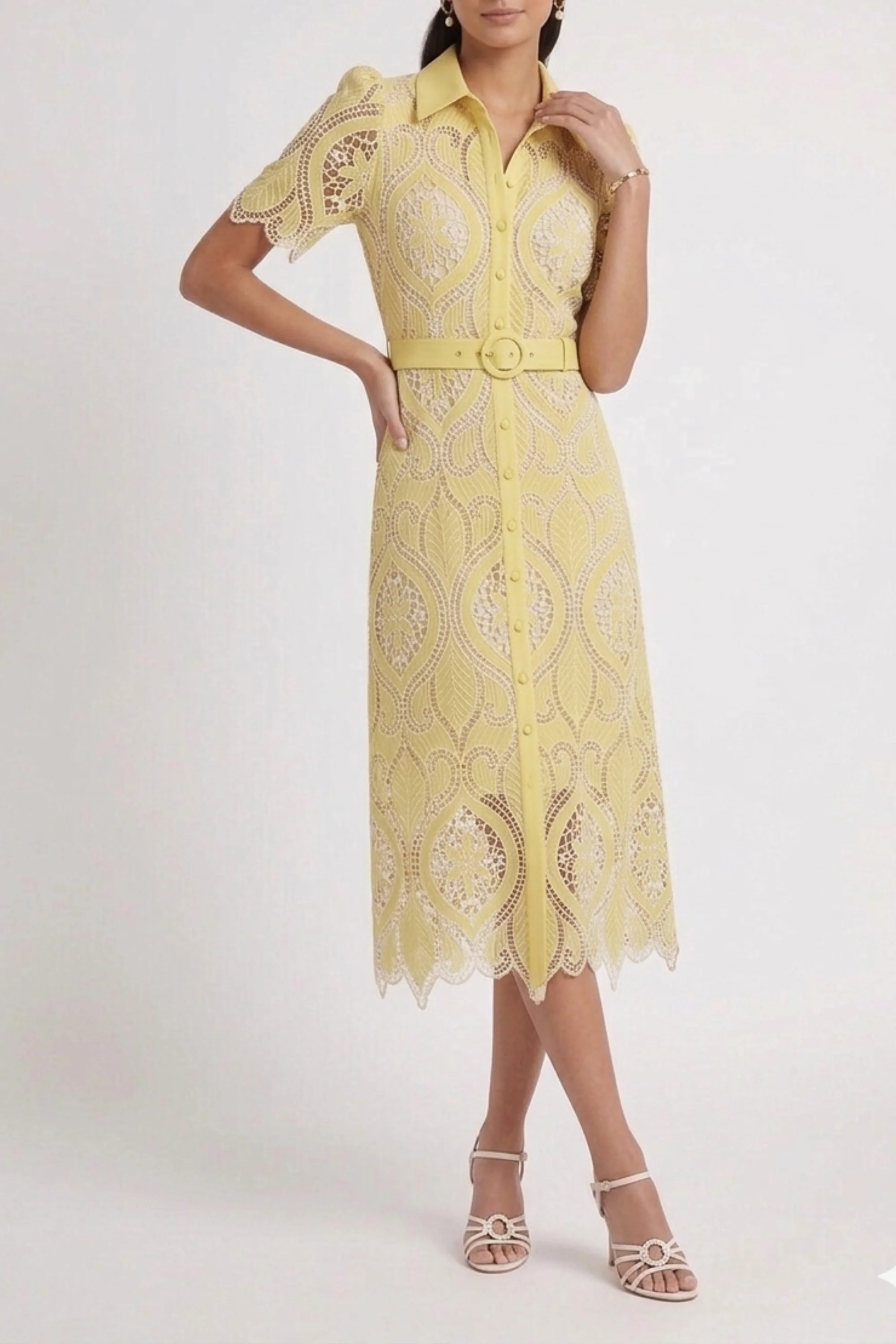 Mimosa Lace Shirt Dress