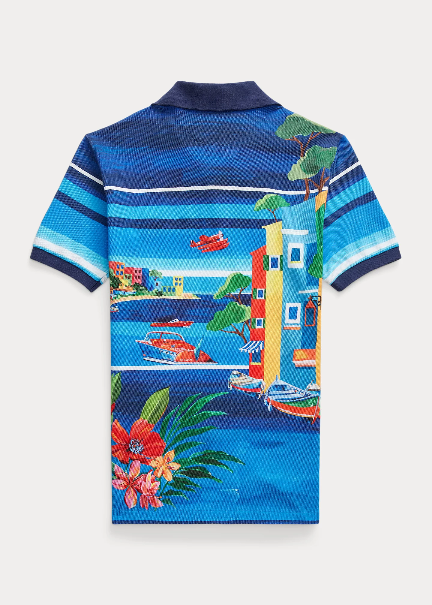 Cotton Mesh Graphic Polo Shirt