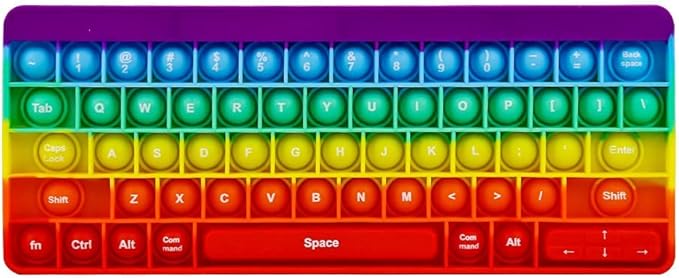 Push Toy Pop Bubble Fidget Sensory Toys Push It Pop Fidget Toys Rainbow Keyboard Shape