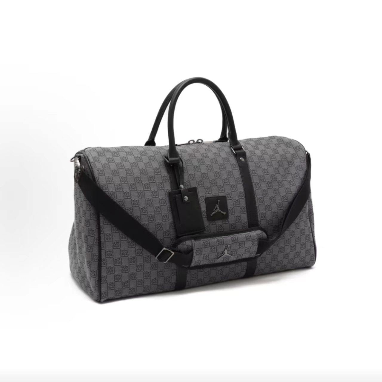 Jordan Allover 23 Monogram Grey Large Duffle Crossbody Bag