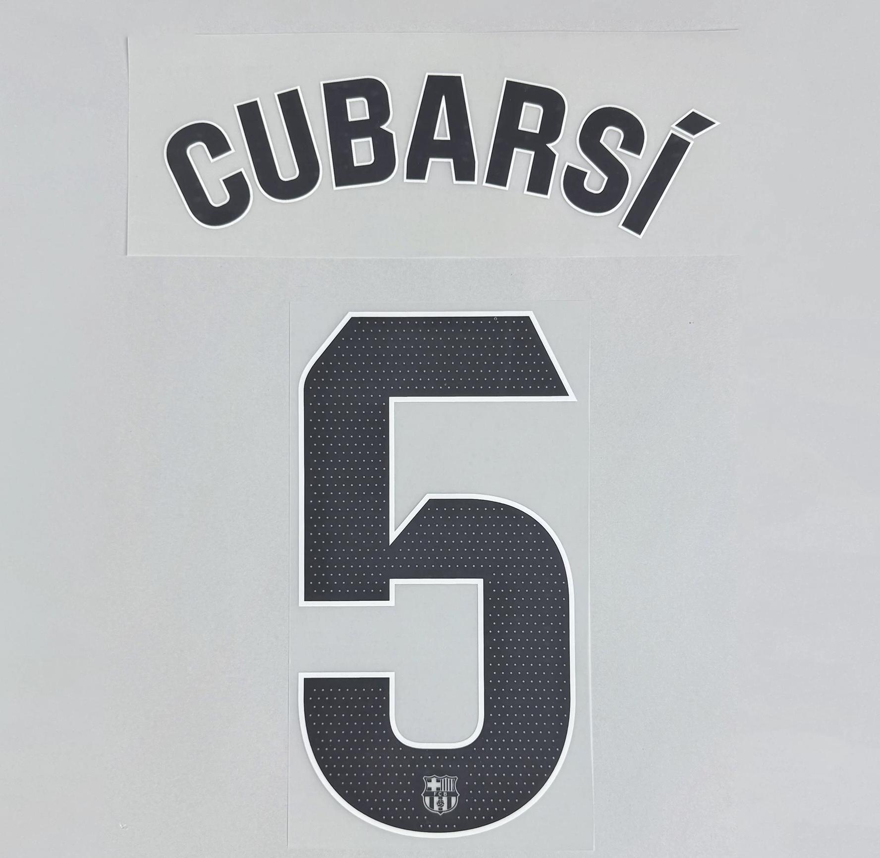 CUBARSI #5 FC Barcelona 2025-26 Away La Liga Football Soccer Name & Number Set