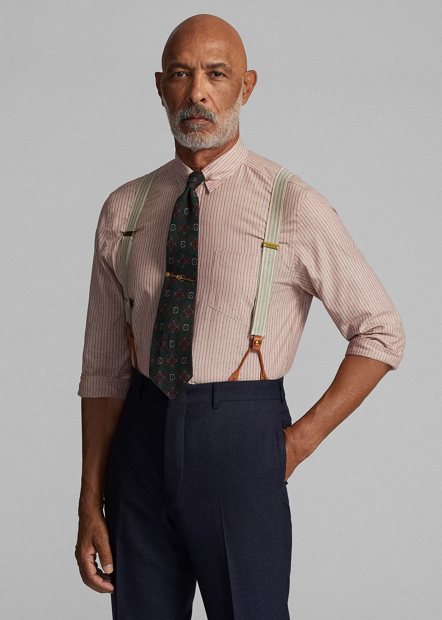 Slim Fit Geo-Striped Dobby Shirt