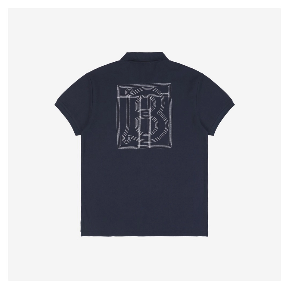 BBry BT Frame Line Embroidered Polo Shirt (Dark Blue/Black/White)