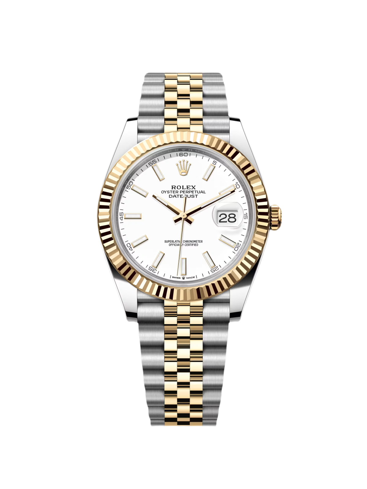 [2026 Mirror Grade]RLX  Datejust 41mm 126333 White Index Oyster Steel and Yellow Gold Mens Watch