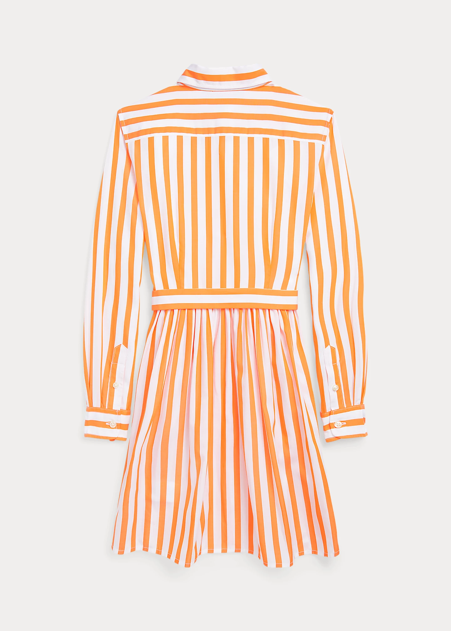 Belted Striped Cotton Poplin Shirtdress