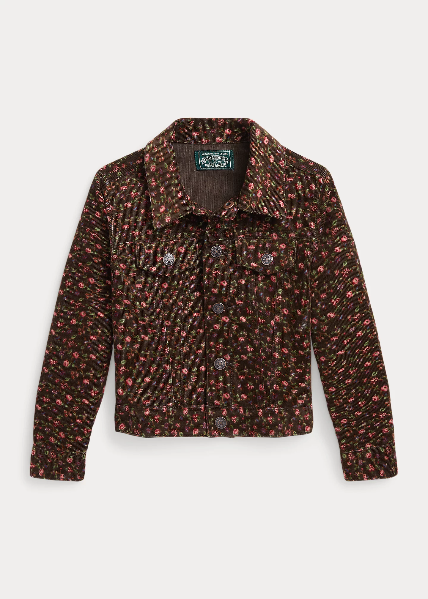 Floral Corduroy Trucker Jacket