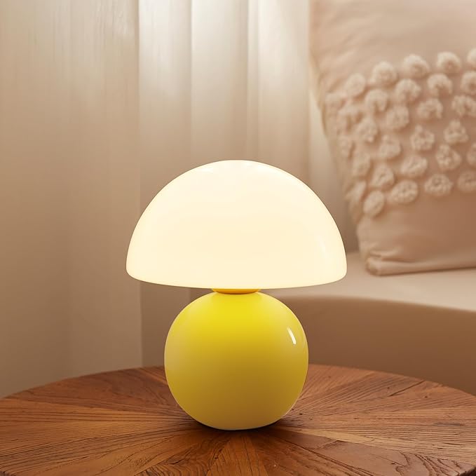 DESIGNLUME Mushroom Lamp Table Lamp for Bedroom