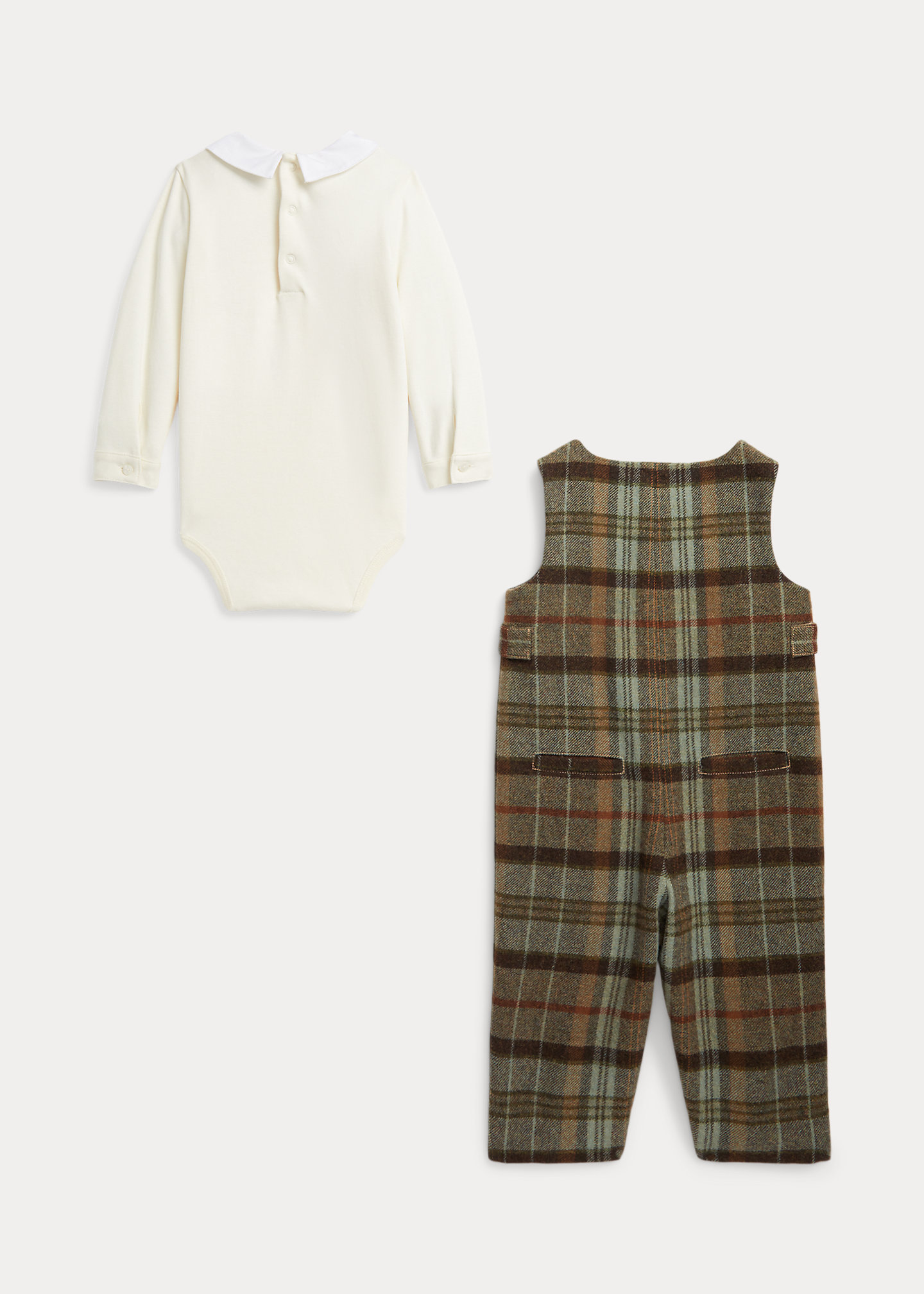 Cotton Bodysuit & Tweed Overall Set