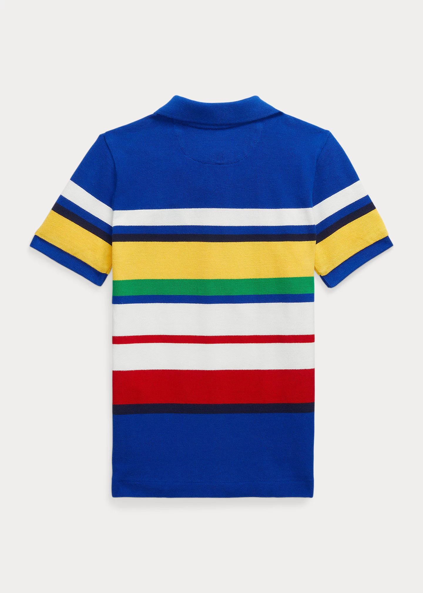 Striped Cotton Mesh Polo Shirt