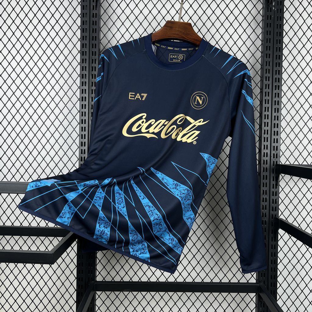Napoli Football Jersey Pre-Match Long Sleeve Custom Shirt 2025-26