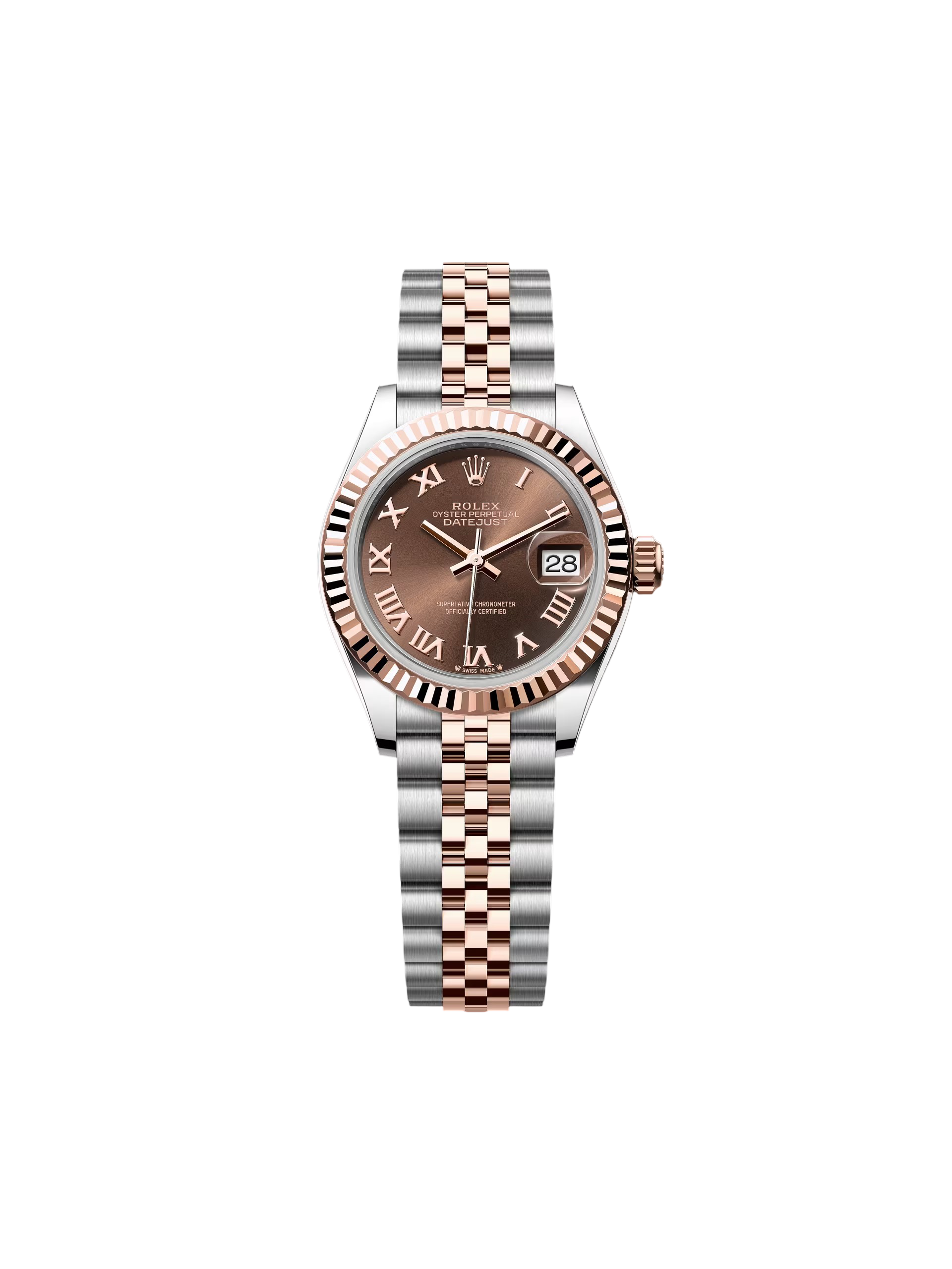 [2026 Mirror Grade]RLX Lady-Datejust 28mm 279171 Chocolate Roman Oyster Stainless Steel and Rose Gold