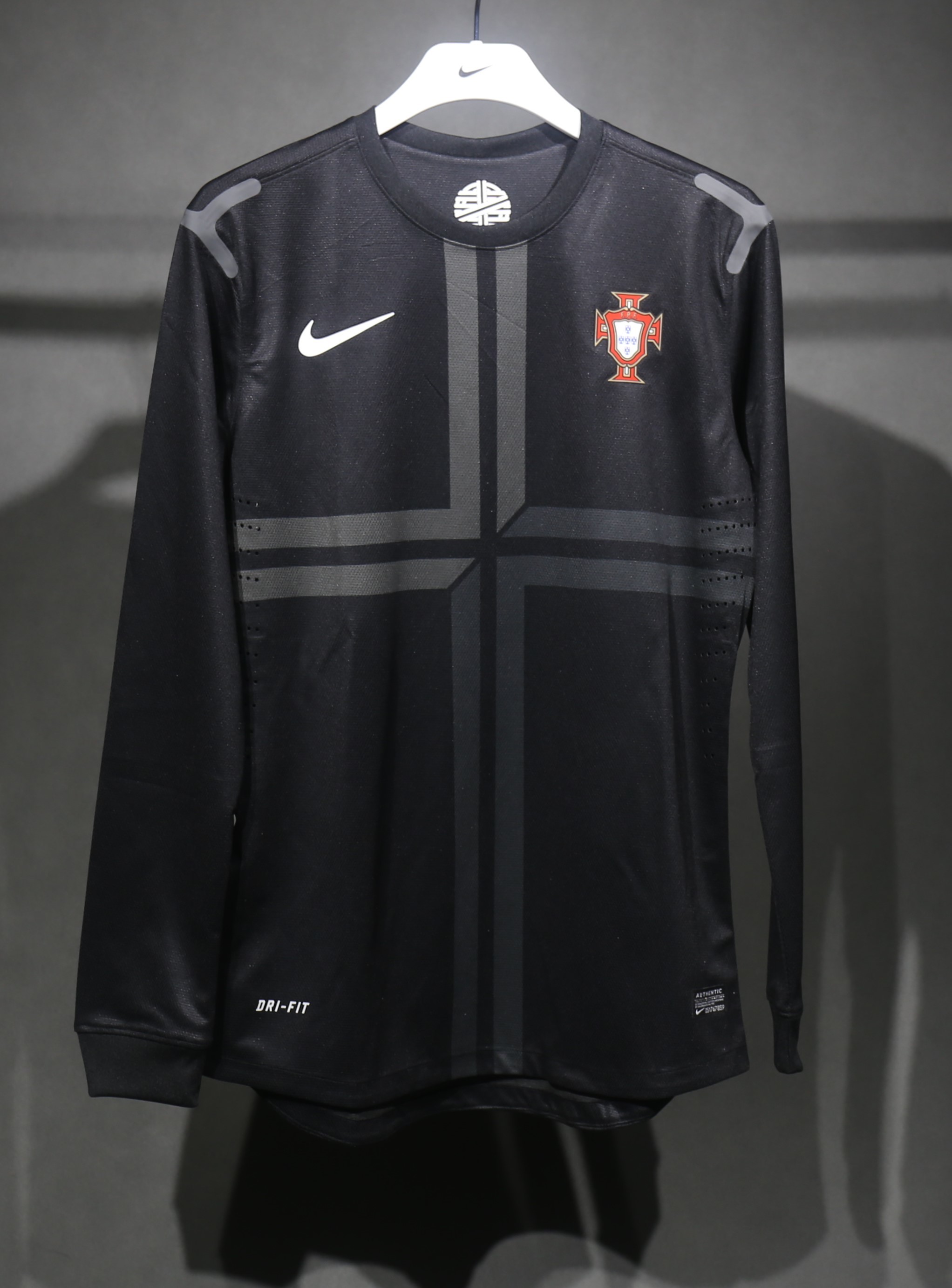 Portugal Retro Authentic Soccer Jersey Away Long Sleeve Shirt 2013